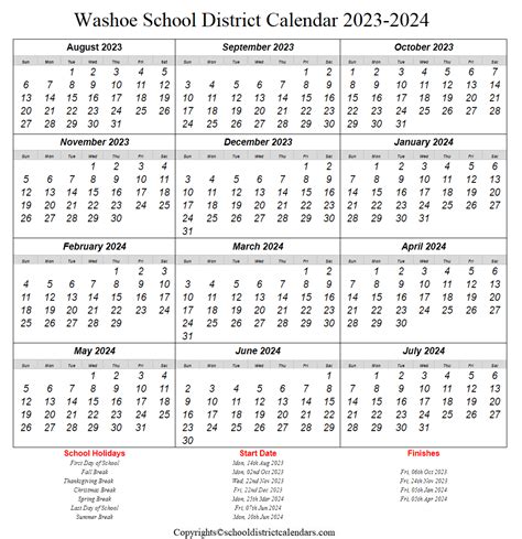 washoe county school calendar|washoe school calendar 2023 2024.